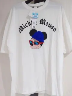 【新品未使用・3L】ミッキーマウス Tシャツ ホワイト　ニット帽　ディズニーのサムネイル