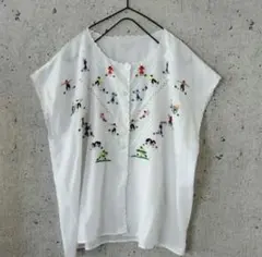 【希少VINTAGE】ホワイトブラウス　EURO古着