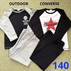 パジャマ　上下　厚手　裏起毛　アウトドア　コンバース　140 フリース　冬物