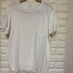 UNIQLO ポケット付きTシャツ ホワイト XLのサムネイル