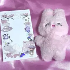 スリーブデコ うさぎ ぬいぐるみ オタ活 mering 韓国作家 ピンク