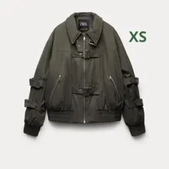 ZARA ミリタリー　 ブルゾン MA1 カーキ　タブ付きボンバージャケット ZARA ミリタリー ブルゾン MA1 カーキ タブ付きボンバージャケット