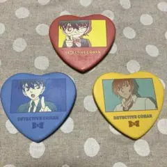 名探偵コナン ハート型缶バッジ 3点セット