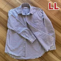 【美品】上質綿100% チェック柄ボタンダウンシャツ LLのサムネイル