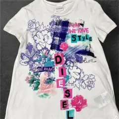 希少 DIESEL 銀タグ ディーゼル グラフィック Tシャツ フラワー y2k