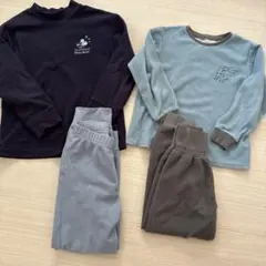 ミッキー刺繍付きフリースパジャマ　140＆怪獣ワンポイント　GITA 130