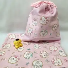 小学生用☆うさかわ柄♥️ランチョンマット袋