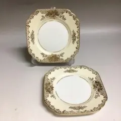 Noritake/オールドノリタケ ゴールド スクエアプレート 2枚セット