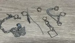 イヤリング　イヤーカフ　シルバー四つ