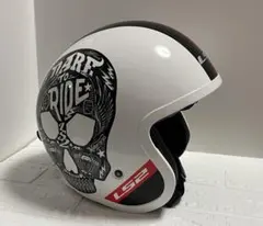 【未使用】LS2 SPITFIRE ジェットヘルメット スカルデザイン