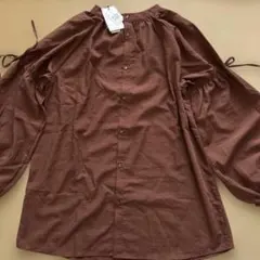 w closet ピンタックレース開襟ビッグシャツ ブラウンのサムネイル
