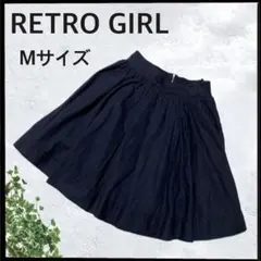 (C-124) RETRO GIRL フレア ミニスカート ネイビー Mサイズ