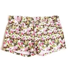 【新品】花柄 ショートパンツ ショーパン ホットパンツ グリーン M