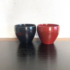 [新品]木製 漆塗 利休小鉢 (根来•曙 ) 2個セット