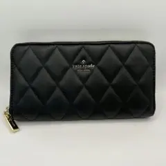 kate spade 長財布 キルティング レザー 黒