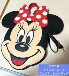 ミニーマウス　フェイス　トートバッグ　ディズニーストア　ミニー