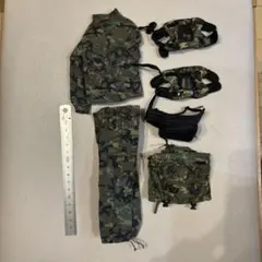 ミリタリーフィギュア　迷彩服　ウエストポーチ　など　パーツ　①