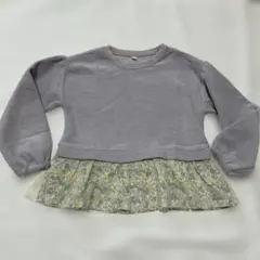 120 女児 薄紫色フリーストレーナー　トップス