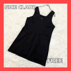 【美品】 ナイスクラップミニワンピース F ノースリーブ Vネック