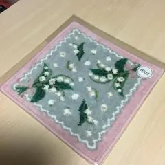 FEILER 花柄 ハンカチ グレー・ピンク 約25cm