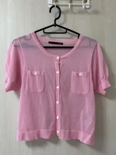 Heather半袖ニットカーディガン