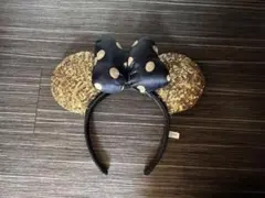 ミニーマウスカチューシャ スパンコール　金色