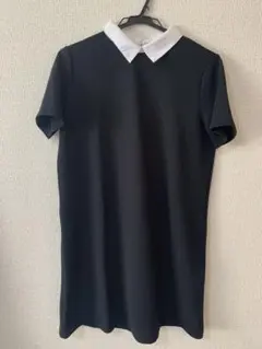 ZARA TRAFALUC 黒 半袖ミニワンピース  襟付きワンピース