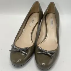 PRADA プラダ エナメル リボン パンプス オリーブ カーキ 37 24cmのサムネイル