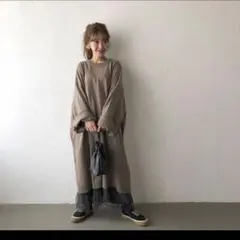 miteざっくり ニット ワンピース 秋冬 ゆったり シルエット　◎