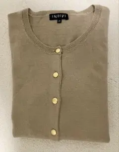 【INDIVI 】ベージュ カーディガン 38