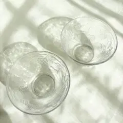 ぶどう模様のガラスボウル2個セット　小皿　デザート　オシャレ　一品　おしゃれ