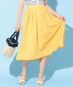 ANY SIS 【洗える】イレギュラーヘムカラー スカート イエロー Mサイズのサムネイル