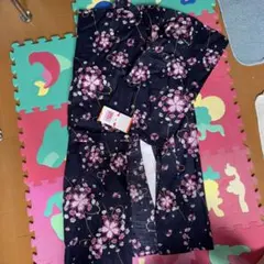 花柄ネイビー浴衣 9-10才用