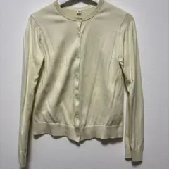 【ユニクロ】UVカットクルーネックカーディガン Mサイズ イエロー