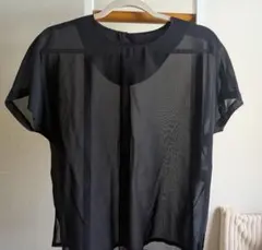 シースルーブラックトップス 半袖