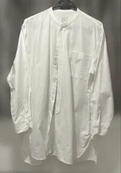無印良品 スタンドカラー ロングシャツ 綿100 L-XL