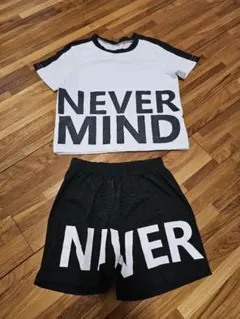 SHEIN NEVER MIND Tシャツ&ショーツセット 4Y