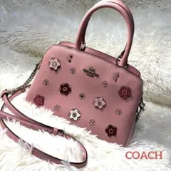 コーチ　ミニリリー　キャリーオール　2way ハンドバッグ　ピンク