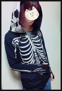 ドクロパーカー 指穴♡パンク♡ロック♡ゴシック♡V系のサムネイル