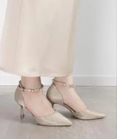 RANDA 2WAYグリッターストラップパンプス