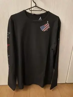 USUALIS ブラック ロングスリーブ カットソー