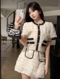 shein DAZY カラーブロック 半袖トップス セットアップ