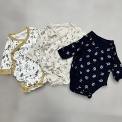 ユニクロベビー ロンパース 60 長袖ボディスーツ 3点 プーさん　ムーミン