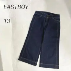 EASTBOY ワイドデニムパンツ　クロップドパンツ　濃紺