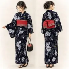 有松絞り 浴衣 トールサイズ 身丈162.5 三浦絞り 有松鳴海絞り 紺色 a