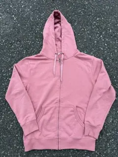 ピンク フルジップ パーカー フード