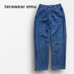 Y7304【テラウェアエミュ】デニムパンツ ウエストゴム 薄手 ライトブルー M