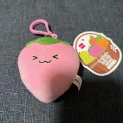 新品 DAISO キーホルダー フルーツ 桃 ぬいぐるみ