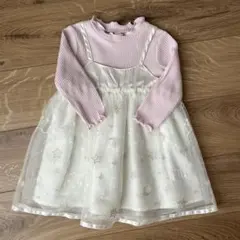 アプレレクール ピンク/ホワイト 星柄ワンピース