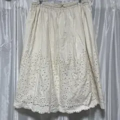 レディース膝丈スカート　ホワイト